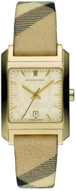 Burberry Nova Gold Tone Square Dial Leather Strap Watch for Women - BU1582 Authentic Buy Shop Now