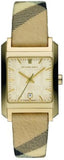 Burberry Nova Gold Tone Square Dial Leather Strap Watch for Women - BU1582 Authentic Buy Shop Now