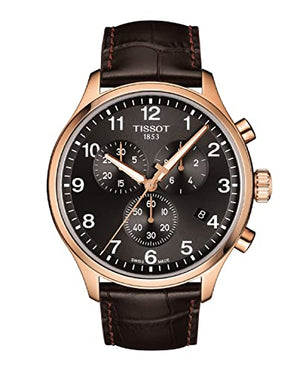Tissot Chrono XL Black Dial Brown Leather Strap Watch For Men - T116.617.36.057.01 Authentic Buy Shop Now