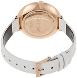 Calvin Klein Rise White Dial White Leather Strap Watch for Women - K7A236LH Authentic Buy Shop Now