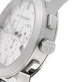 Burberry The City Chronograph Silver Dial Silver Steel Strap Watch for Men - BU9350 Authentic Buy Shop Now