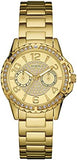 Guess Sassy Analog Quartz Gold Dial Gold Steel Strap Watch For Women - W0705L2 Authentic Buy Shop Now