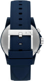 Armani Exchange Outerbanks Chronograph Blue Dial Blue Silicone Strap Watch For Men - AX7128 Authentic Buy Shop Now