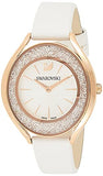 Swarovski Crystalline Aura Silver Dial White Leather Strap Watch for Women - 5519453 Authentic Buy Shop Now