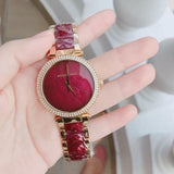 Michael Kors Parker Mother of Pearl Red Dial Two Tone Steel Strap Watch for Women - MK6427 Authentic Buy Shop Now