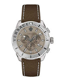 Versace Casual Chronograph Grey Dial Brown Leather Strap Watch for Men - VERG001-18 Authentic Buy Shop Now