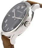 Emporio Armani Luigi Quartz Gray Dial Brown Leather Strap Watch For Men - AR11070 Authentic Buy Shop Now