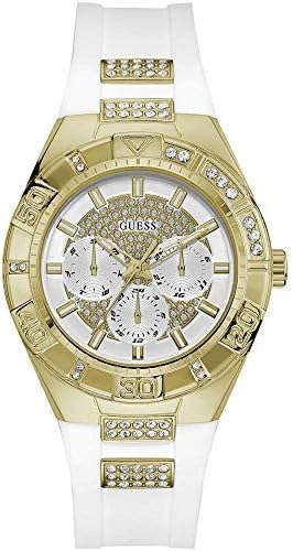 Guess Luna Diamonds White Dial White Rubber Strap Watch for Women - W0653L3 Authentic Buy Shop Now