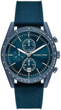 Michael Kors Accelerator Chronograph Blue Dial Blue Nylon Strap Watch for Men - MK9142 Authentic Buy Shop Now