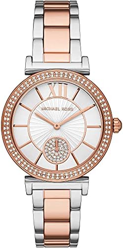 Michael Kors Abbey Three-Hand White Dial Two Tone Steel Strap Watch for Women - MK4616 Authentic Buy Shop Now