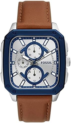 Fossil Inscription Multifunction Silver Dial Brown Leather Strap Watch for Men - BQ2658 Authentic Buy Shop Now