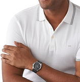 Michael Kors Brecken Chronograph Black Dial Black Leather Strap Watch For Men - MK8850 Authentic Buy Shop Now