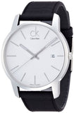 Calvin Klein City Date Silver Dial Black Leather Strap Watch for Men - K2G2G1C6 Authentic Buy Shop Now