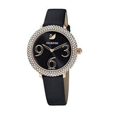 Swarovski Crystal Frost Black Dial Black Leather Strap Watch for Women - 5484058 Authentic Buy Shop Now