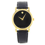 Movado Museum Black Dial Black Leather Strap Watch For Men - 2100005 Authentic Buy Shop Now