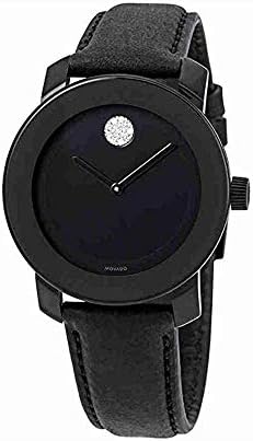 Movado Bold Black Dial Black Leather Strap Watch for Women - 3600483 Authentic Buy Shop Now