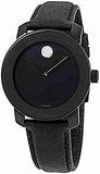 Movado Bold Black Dial Black Leather Strap Watch for Women - 3600483 Authentic Buy Shop Now