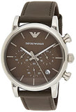 Emporio Armani Classic Chronograph Brown Dial Brown Leather Strap Watch For Men - AR1734 Authentic Buy Shop Now