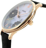 Fossil Jacqueline Mother of Pearl Dial Black Leather Strap Watch for Women - ES4535 Authentic Buy Shop Now