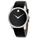 Movado Museum Black Dial Black Leather Strap Watch For Men - 607012 Authentic Buy Shop Now
