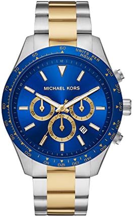 Michael Kors Layton Chronograph Blue Dial Two Tone Steel Strap Watch For Men - MK8825 Authentic Buy Shop Now