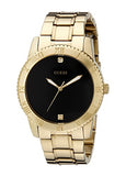 Guess Classic Diamonds Black Dial Gold Steel Strap Watch for Men - W0416G2 Authentic Buy Shop Now