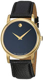 Movado Museum Black Dial Black Leather Strap Watch For Men - 2100005 Authentic Buy Shop Now