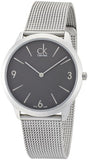 Calvin Klein Minimal Grey Dial Silver Mesh Bracelet Watch for Men - K3M51154 Authentic Buy Shop Now