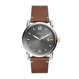 Fossil Commuter Grey Dial Brown Leather Strap Watch for Men - FS5417 Authentic Buy Shop Now