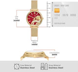 Fossil Jacqueline Dragonsteel Limited Edition Red Dial Gold Mesh Strap Watch for Women - ES5316 Authentic Buy Shop Now