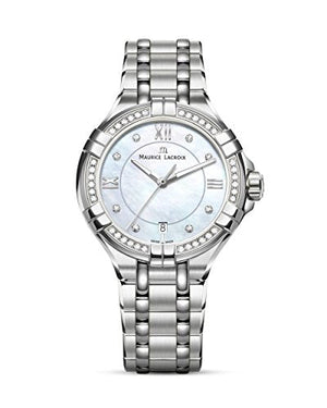 Maurice Lacroix Aikon White Mother of Pearl Dial Silver Steel Strap Watch for Women - A11006-SD502-170-1 Authentic Buy Shop Now