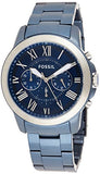 Fossil Grant Chronograph Blue Dial Blue Steel Strap Watch for Men - FS5230 Authentic Buy Shop Now