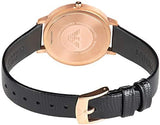 Emporio Armani Kappa Mother of Pearl Dial Black Leather Strap Watch For Women - AR80011 Authentic Buy Shop Now