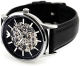 Emporio Armani Meccanico Skeleton Automatic Black Dial Black Leather Strap Watch for Men - AR60038 Authentic Buy Shop Now
