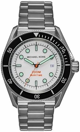 Michael Kors Maritime Three-Hand White Dial Grey Steel Strap Watch for Men - MK9163 Authentic Buy Shop Now