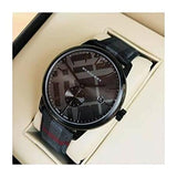 Burberry The Classic Round Horseferry Black Dial Black Leather Strap Watch for Men - BU10010 Authentic Buy Shop Now