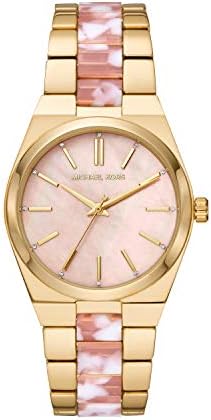 Michael Kors Channing Quartz Mother of Pearl Pink Dial Two Tone Steel Strap Watch For Women - MK6650 Authentic Buy Shop Now