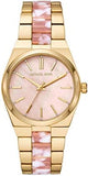 Michael Kors Channing Quartz Mother of Pearl Pink Dial Two Tone Steel Strap Watch For Women - MK6650 Authentic Buy Shop Now