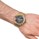 Hugo Boss Ikon Blue Dial Gold Steel Strap Watch for Men - 1513340 Authentic Buy Shop Now