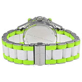 Marc Jacobs Rock Chronograph White Dial White & Green Silicone Strap Watch for Women - MBM2592 Authentic Buy Shop Now