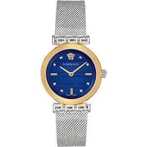 Versace Meander Blue Dial Silver Mesh Bracelet Watch for Women - VELW00520 Authentic Buy Shop Now