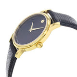 Movado Museum Black Dial Black Leather Strap Watch For Men - 2100005 Authentic Buy Shop Now