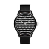 Marc Jacobs Lidia Stripe Glitz Black Dial Black Leather Strap Watch for Women - MBM1166 Authentic Buy Shop Now