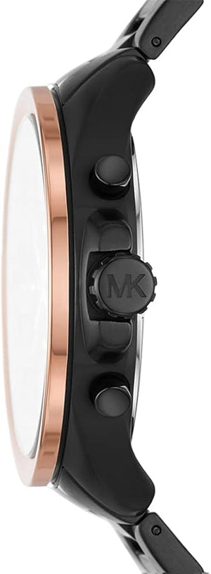 Michael Kors Wren Chronograph Black Dial Black Steel Strap Watch For Men - MK8933 Authentic Buy Shop Now