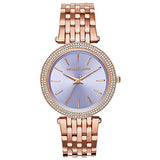 Michael Kors Darci Purple Dial Rose Gold Steel Strap Watch for Women - MK3400 Authentic Buy Shop Now