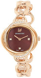 Swarovski Crystal Flower Red Dial Rose Gold Steel Strap Watch for Women - 5552783 Authentic Buy Shop Now