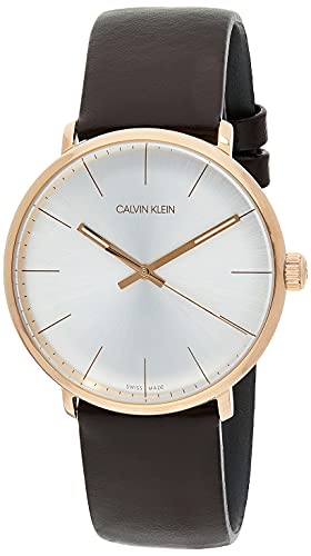 Calvin Klein High Noon Silver Dial Brown Leather Strap Watch for Men - K8M216G6 Authentic Buy Shop Now