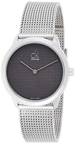 Calvin Klein Minimal Grey Dial Silver Mesh Bracelet Watch for Women - K3M2212X Authentic Buy Shop Now