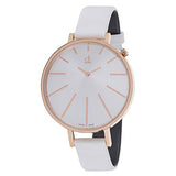 Calvin Klein Equal Silver Dial White Leather Strap Watch for Women - K3E236L6 Authentic Buy Shop Now