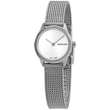 Calvin Klein Minimal White Dial Silver Mesh Bracelet Watch for Women - K3M231Y6 Authentic Buy Shop Now